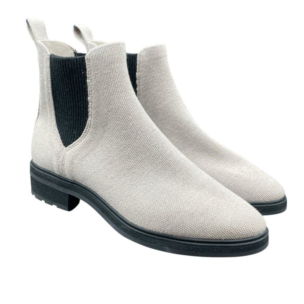 Rothy’s The Lug Boot Women’s 10 Butternut Beige Knit Chelsea Pull On New